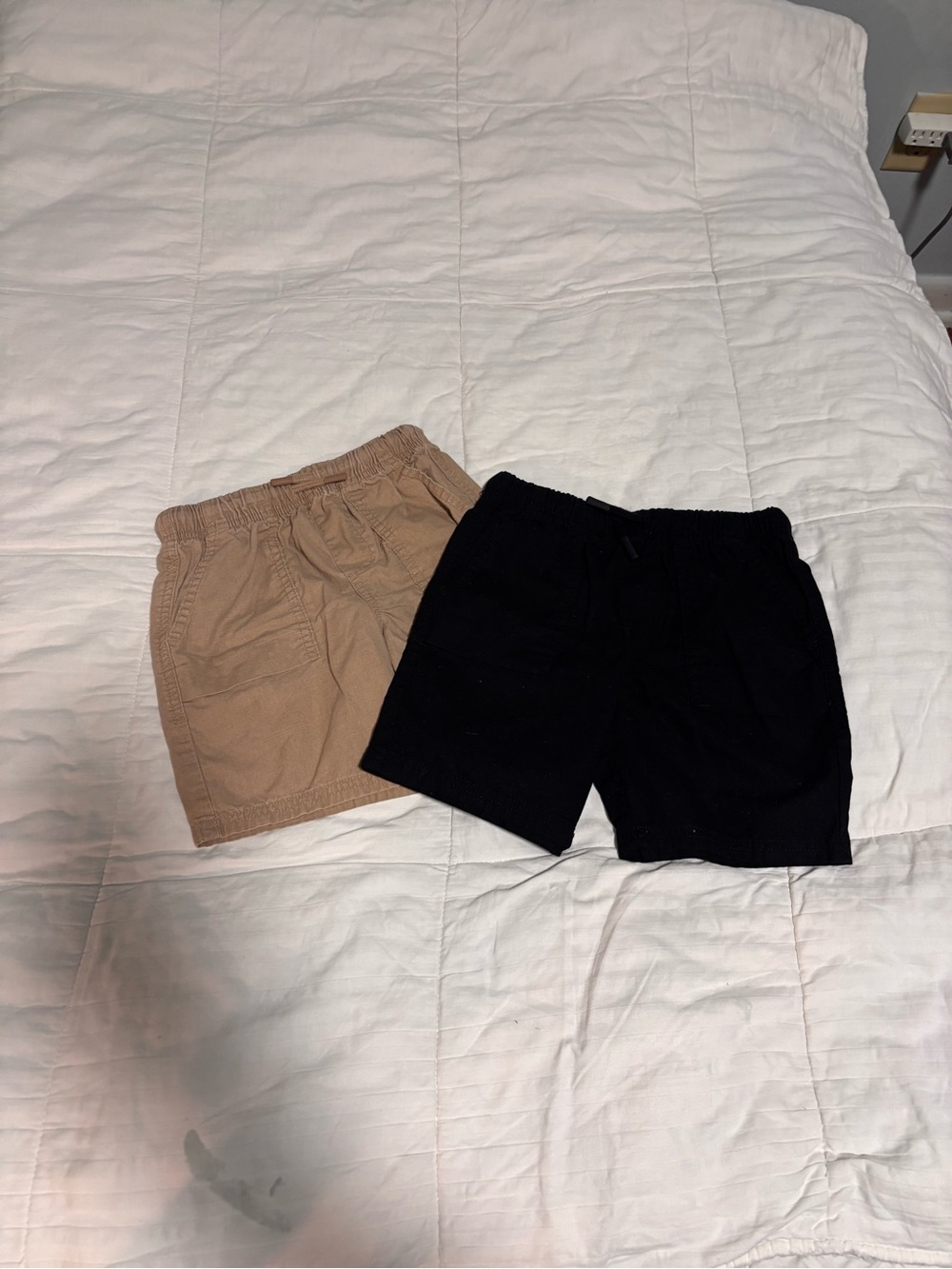 Garanimals Black & Khaki Elastic-Waist Kids Shorts Set